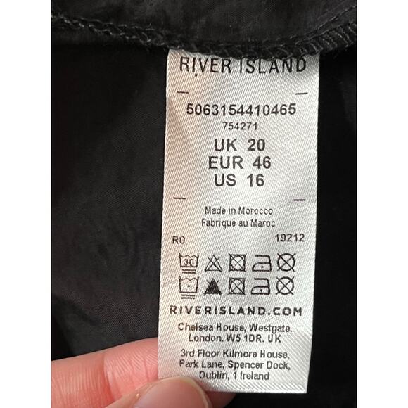 River Island Plus dress ruffle smock maxi black size 20 - Picture 6 of 8